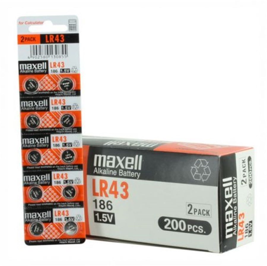 Maxell LR43 1.5V Alkalin Buton Pil 10 lu Paket