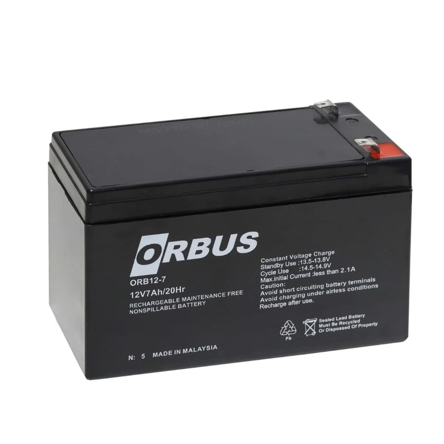 Orbus 12V 7Ah Bakımsız Kuru Akü