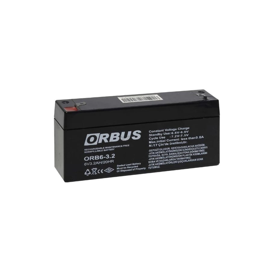ORBUS KURU AKÜ 6V 3,2AH KISA