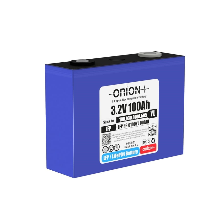 Orion 100YL 3.2V 100Ah LiFePO4 Prizmatik Pil 