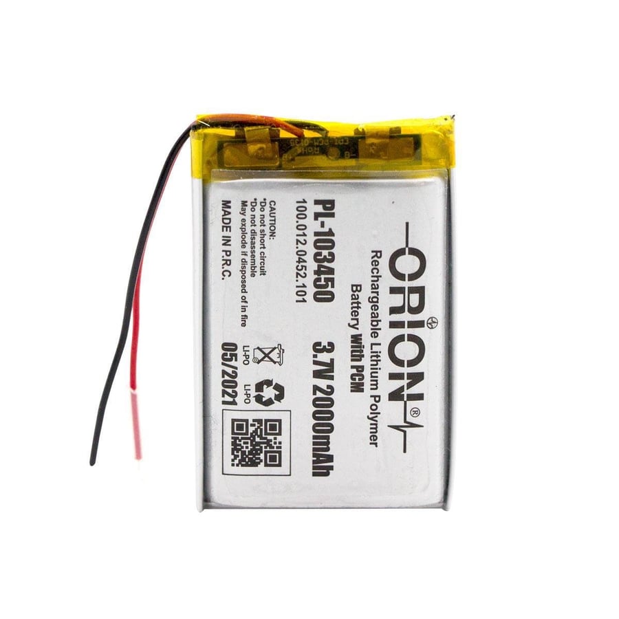 Orion 103450 3.7V 2000mAh Lithium Polymer BMS'Li Pil 