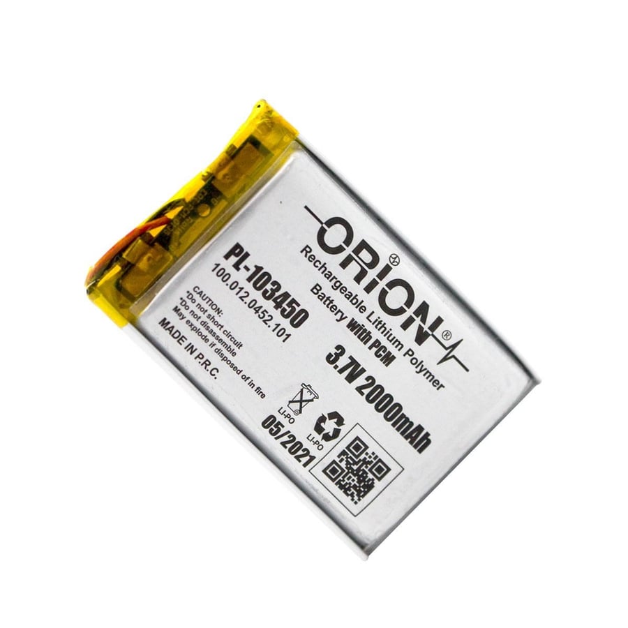 Orion 103450 3.7V 2000mAh Lithium Polymer BMS'Li Pil 