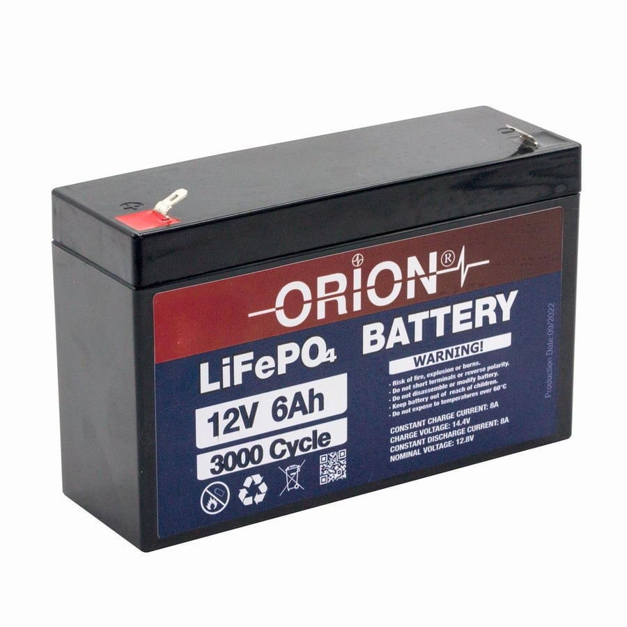 Orion 12V 6Ah BMS Devresiz LiFePO4 Akü 