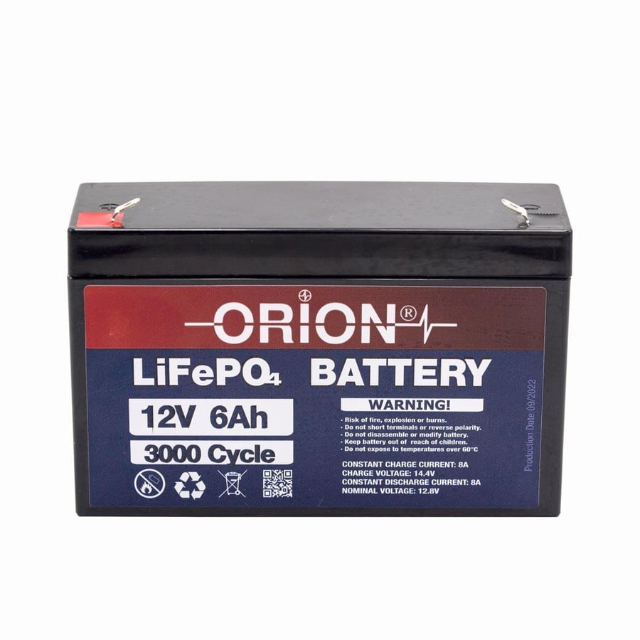 Orion 12V 6Ah BMS Devresiz LiFePO4 Akü 