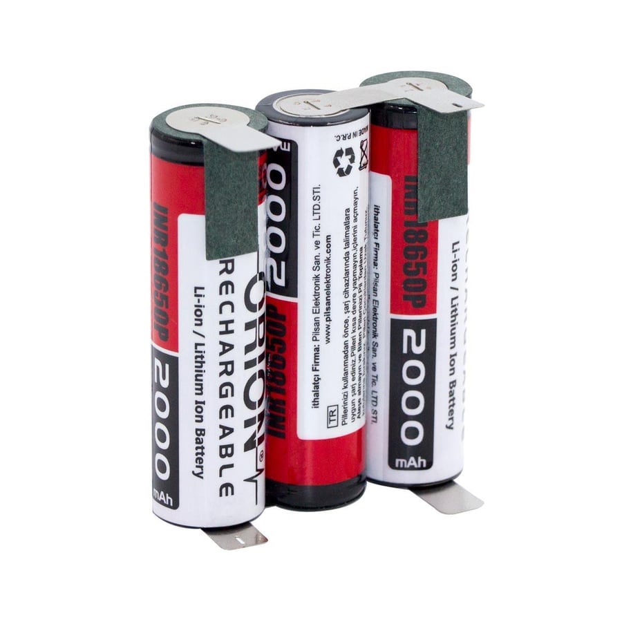 Orion 18650 11.1V 2Ah 3S Bms Devresiz Li-ion Matkap Bataryası 
