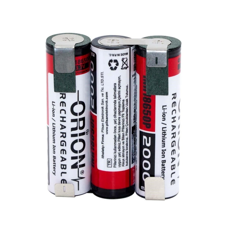 Orion 18650 11.1V 2Ah 3S Bms Devresiz Li-ion Matkap Bataryası 