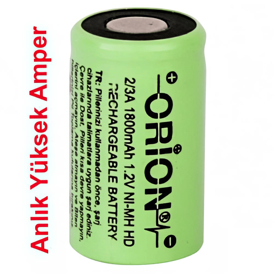 Orion 2/3A 1.2V 1800mAh 5C Ni-MH Pil - HD