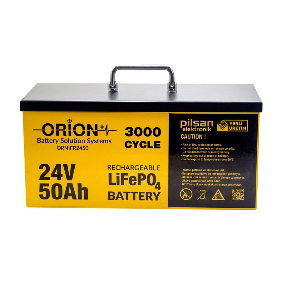 Orion 24V 50Ah BMS Devreli LiFePO4 Akü 