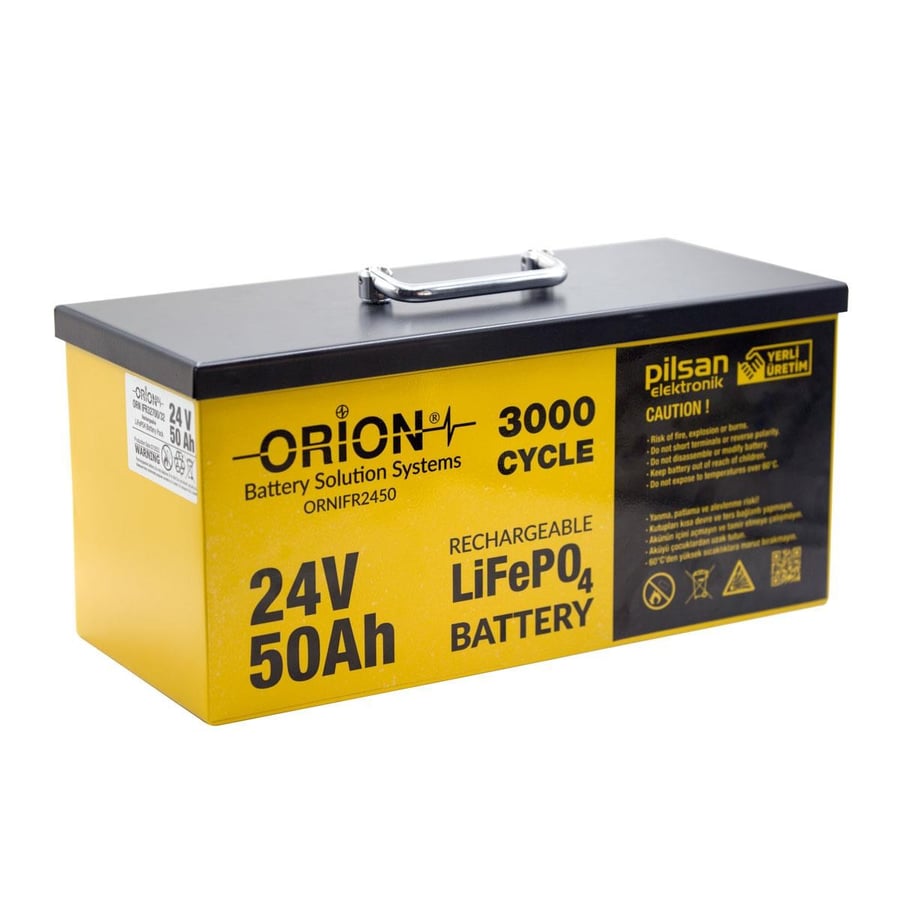 Orion 24V 50Ah BMS Devreli LiFePO4 Akü 
