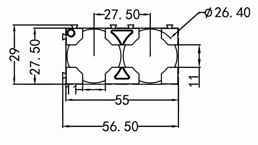 Orion 26650 Pil Tutucu 2x1 27.5mm Holder