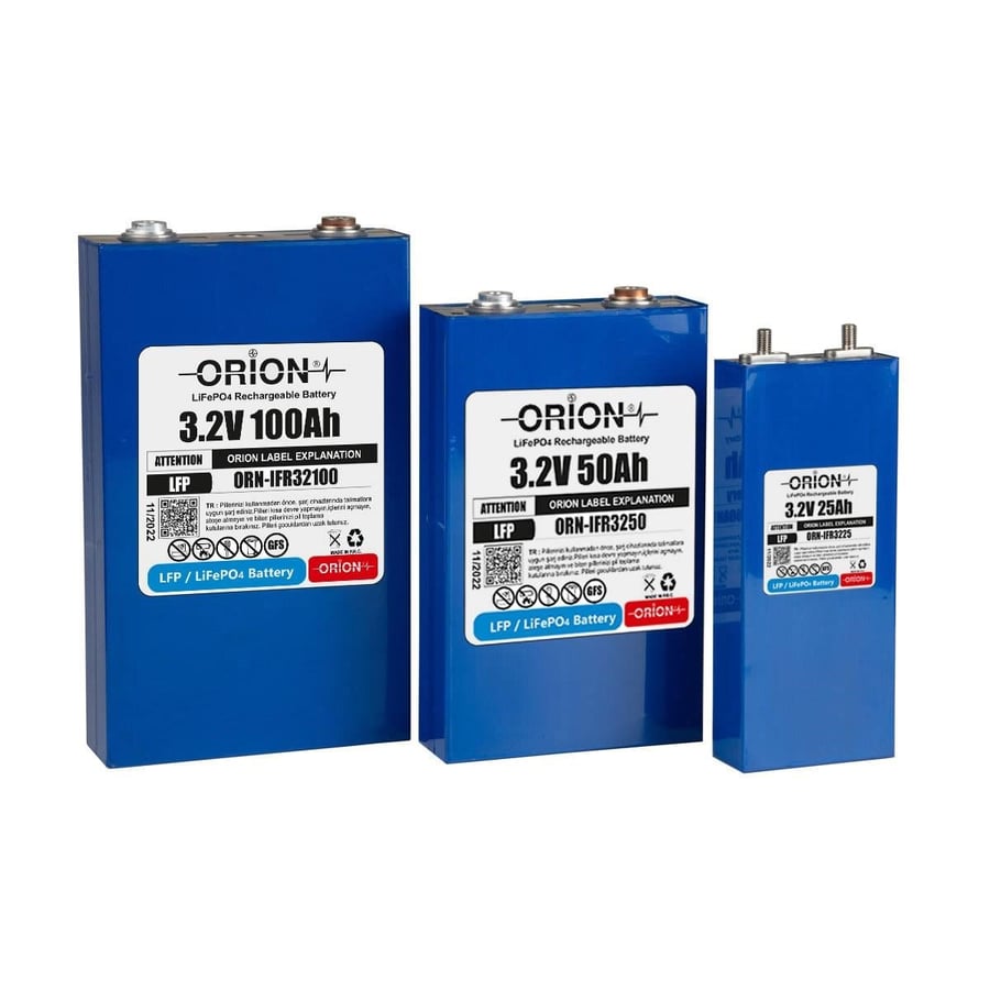 Orion 3.2V 100Ah 1C LiFePO4 Prizmatik Pil 