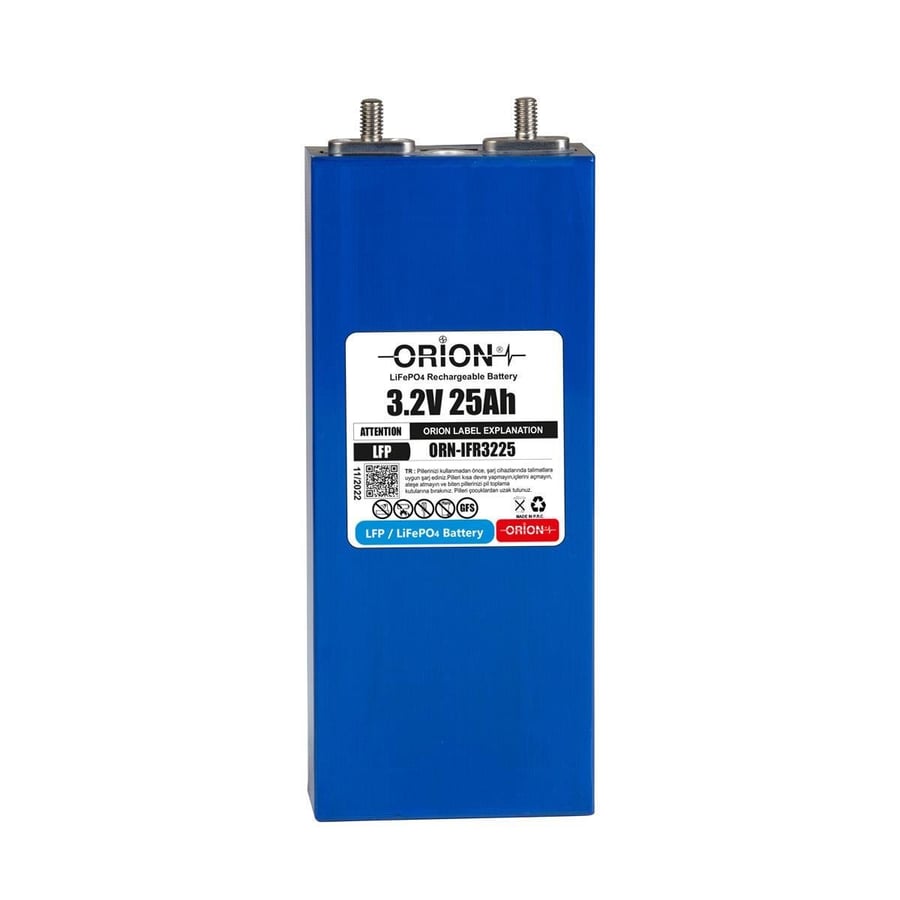 Orion 3.2V 25Ah 1C LiFePO4 Prizmatik Pil 