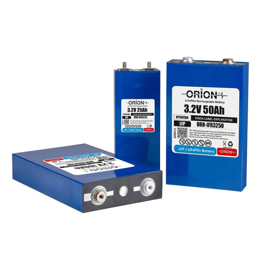 Orion 3.2V 50Ah 1C LiFePO4 Prizmatik Pil 