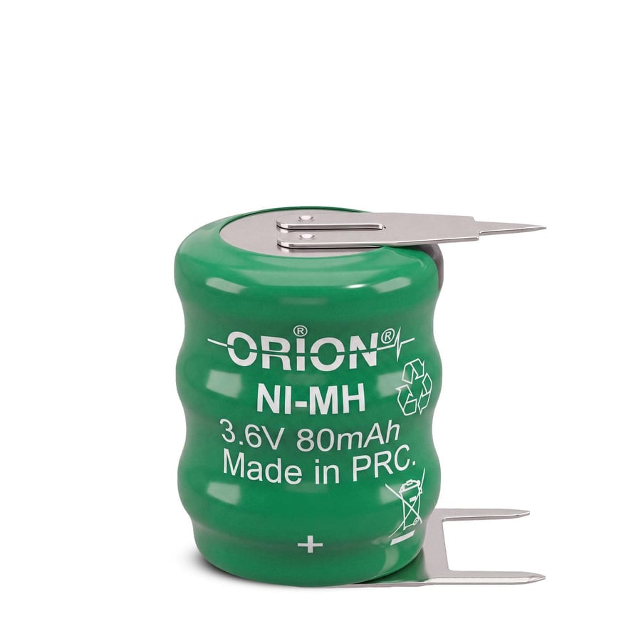 Orion 3 Bacaklı 3.6V 80mAh Ni-MH 3 Bacaklı Buton Pil 