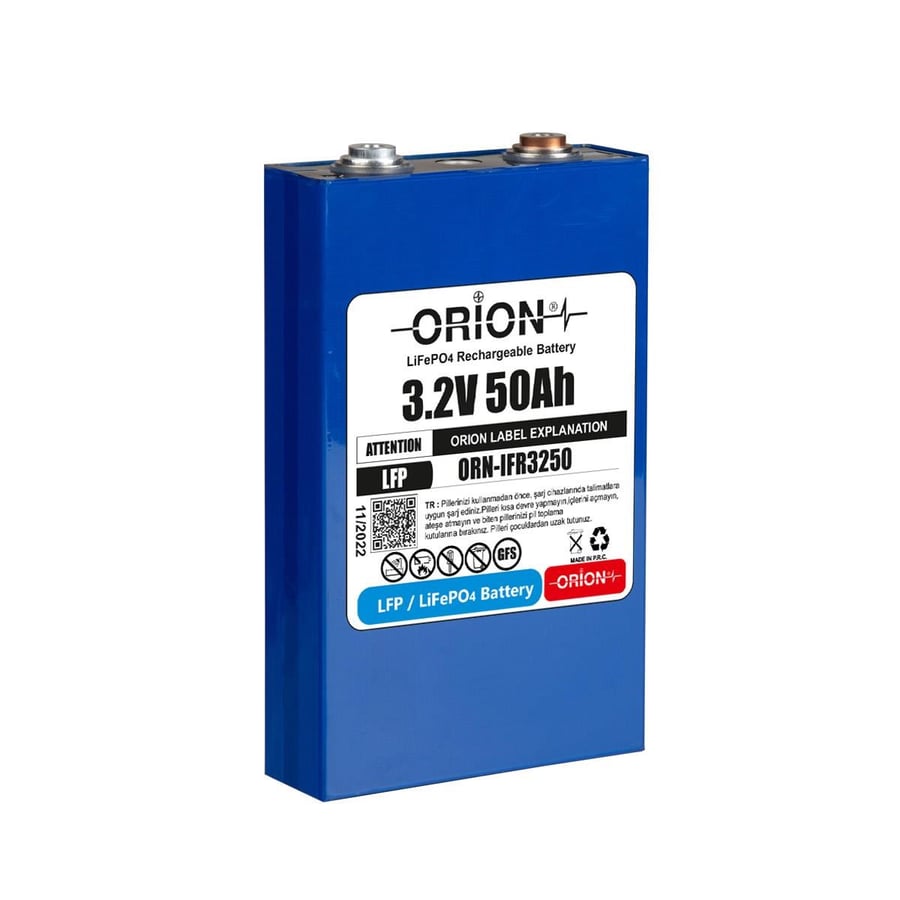 Orion 3.2V 50Ah 1C LiFePO4 Prizmatik Pil 