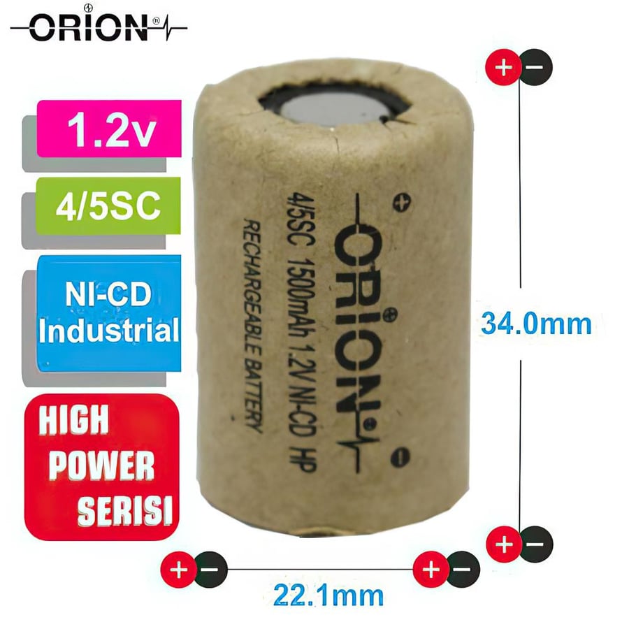 Orion 4/5SC 1.2V 1500mAh 10C Ni-CD Pil - HP