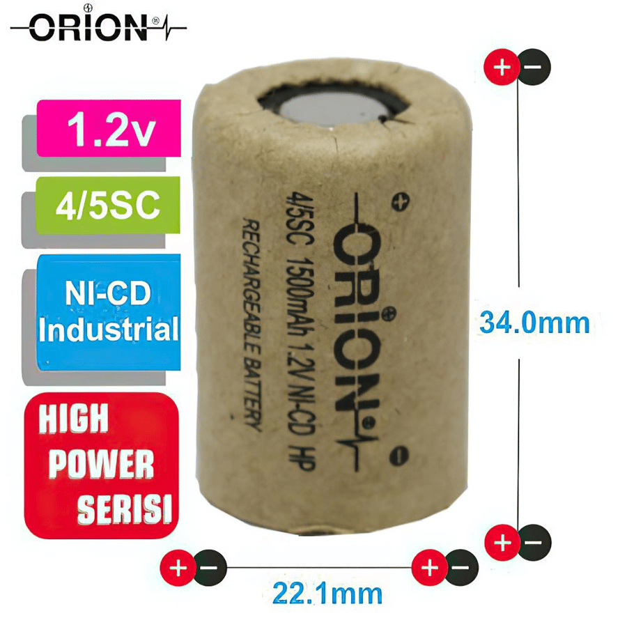 Orion 4/5SC 1.2V 1500mAh 10C Ni-CD Pil - HP