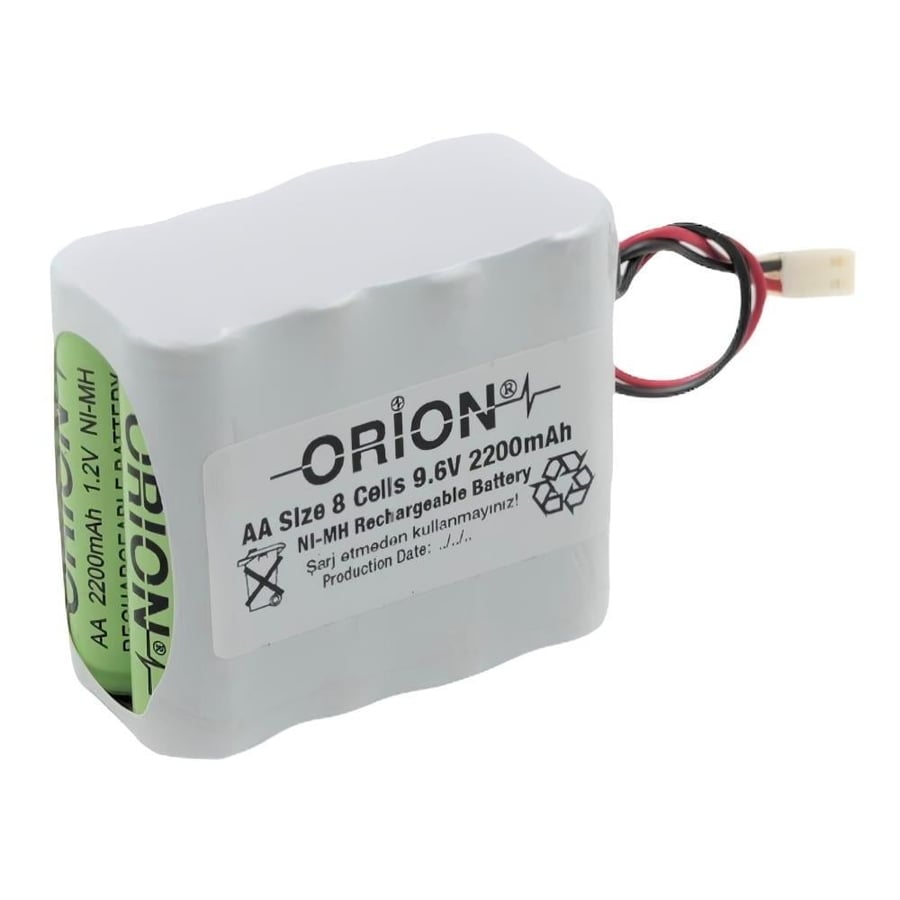 Orion 9.6V 2.2Ah BMS Devresiz Ni-MH Batarya - Konnektörlü