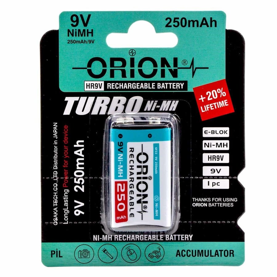 Orion 9V 250mAh Ni-MH Pil 