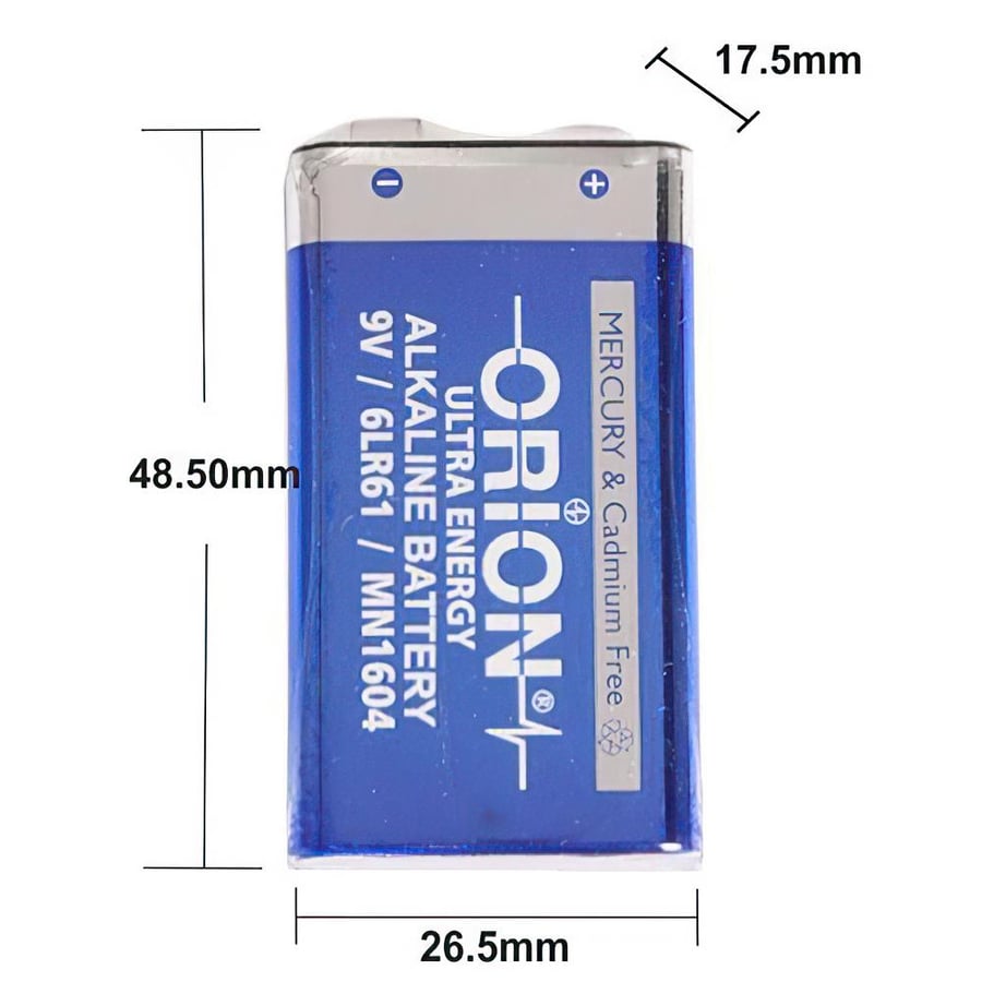 Orion 9V Alkalin Pil - Dökme