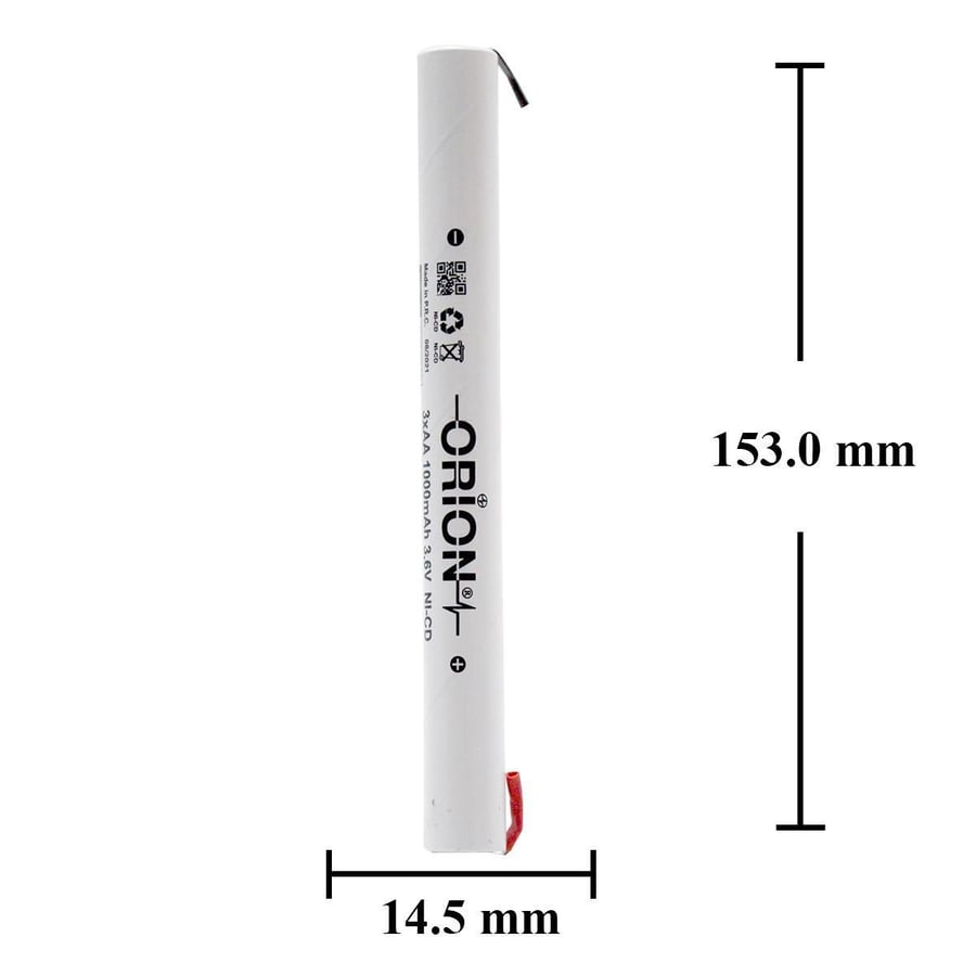 Orion AA 3.6V 1000mAh Ni-CD Ayaklı Pil 
