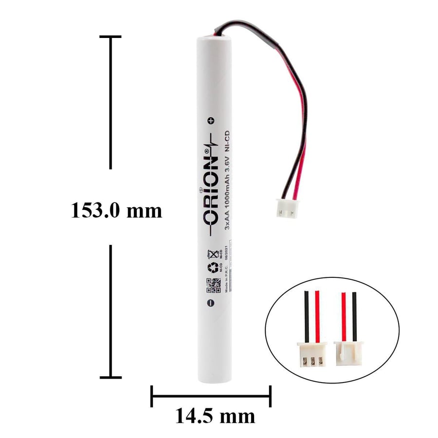 Orion AA 3.6V 1000mAh Ni-CD Kablo Ve Konnektörlü Pil 