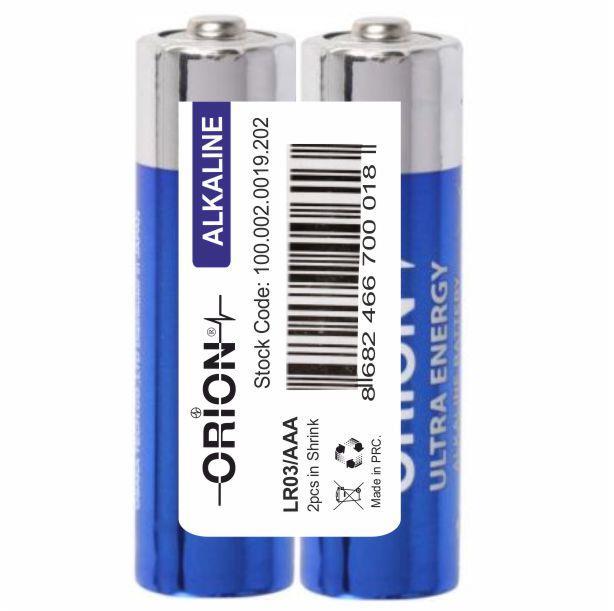 Orion AAA 1.5V Alkalin 2'li Paket Pil 