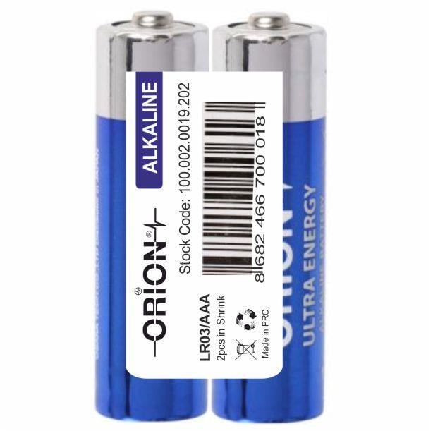 Orion AAA 1.5V Alkalin 2'li Paket Pil 