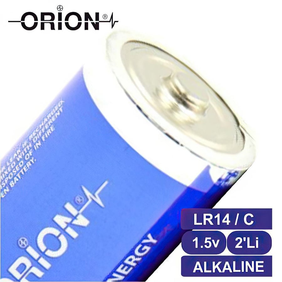 Orion C - Orta Boy 1.5V Alkalin 2'li Paket Pil 