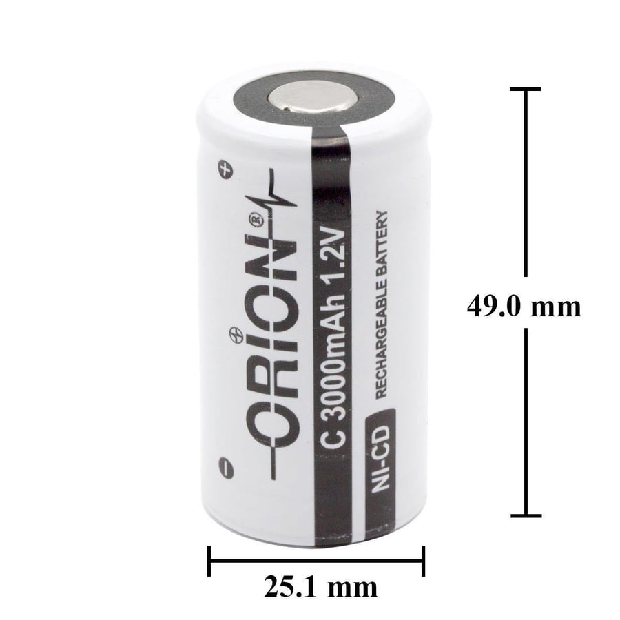 Orion C - Orta Boy 1.2V 3000mAh 3C Ni-CD Pil 