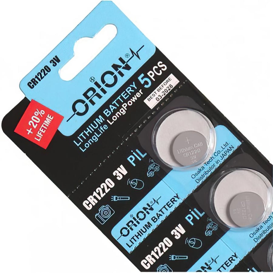 Orion CR1220 3V Lithium 5'li Paket Pil 