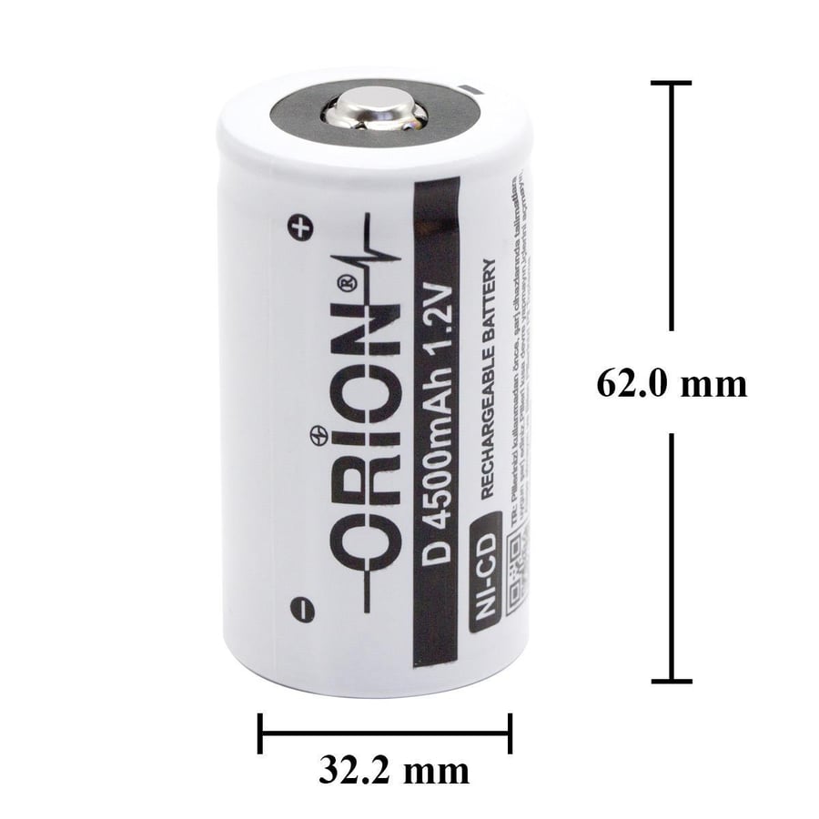 Orion D - Büyük Boy 1.2V 4500mAh 3C Ni-CD Pil 