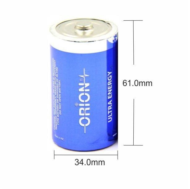 Orion D - Büyük Boy 1.5V Alkalin 2'li Paket Pil 