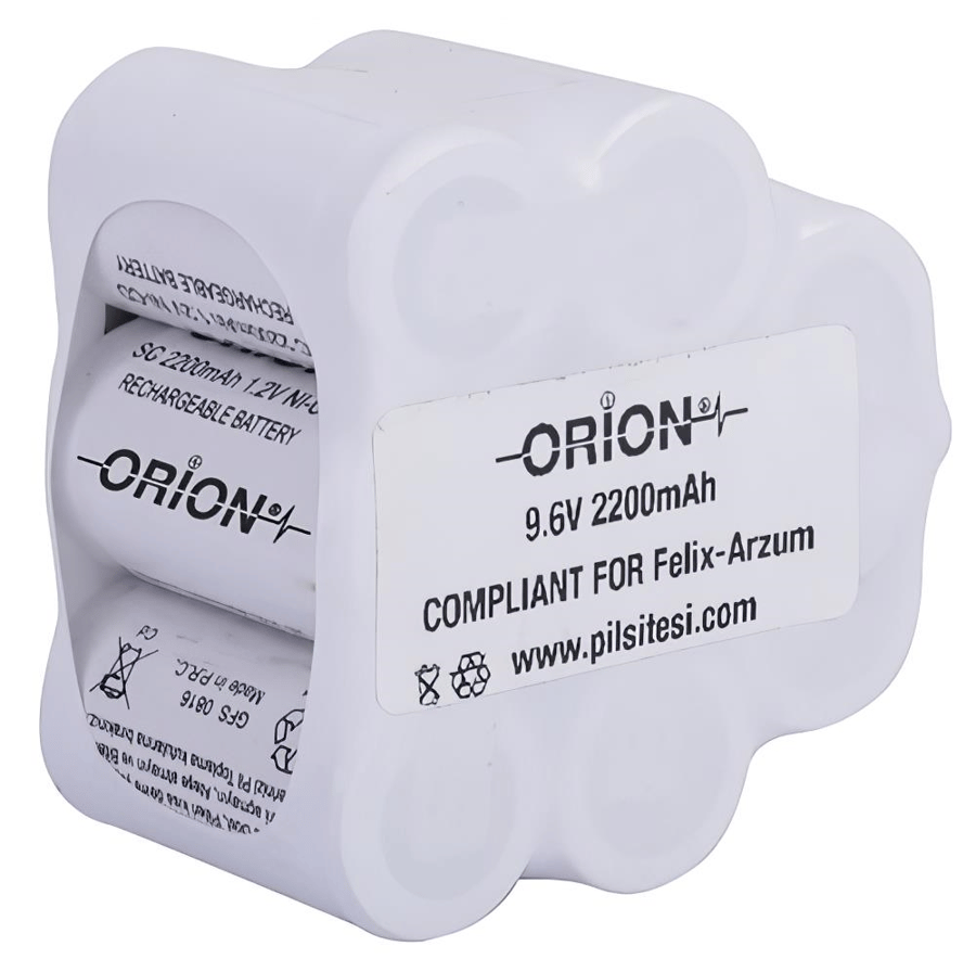 Orion Felix Indigo FL477 Uyumlu 9.6V 2.2Ah BMS Devresiz Ni-CD Süpürge Bataryası 