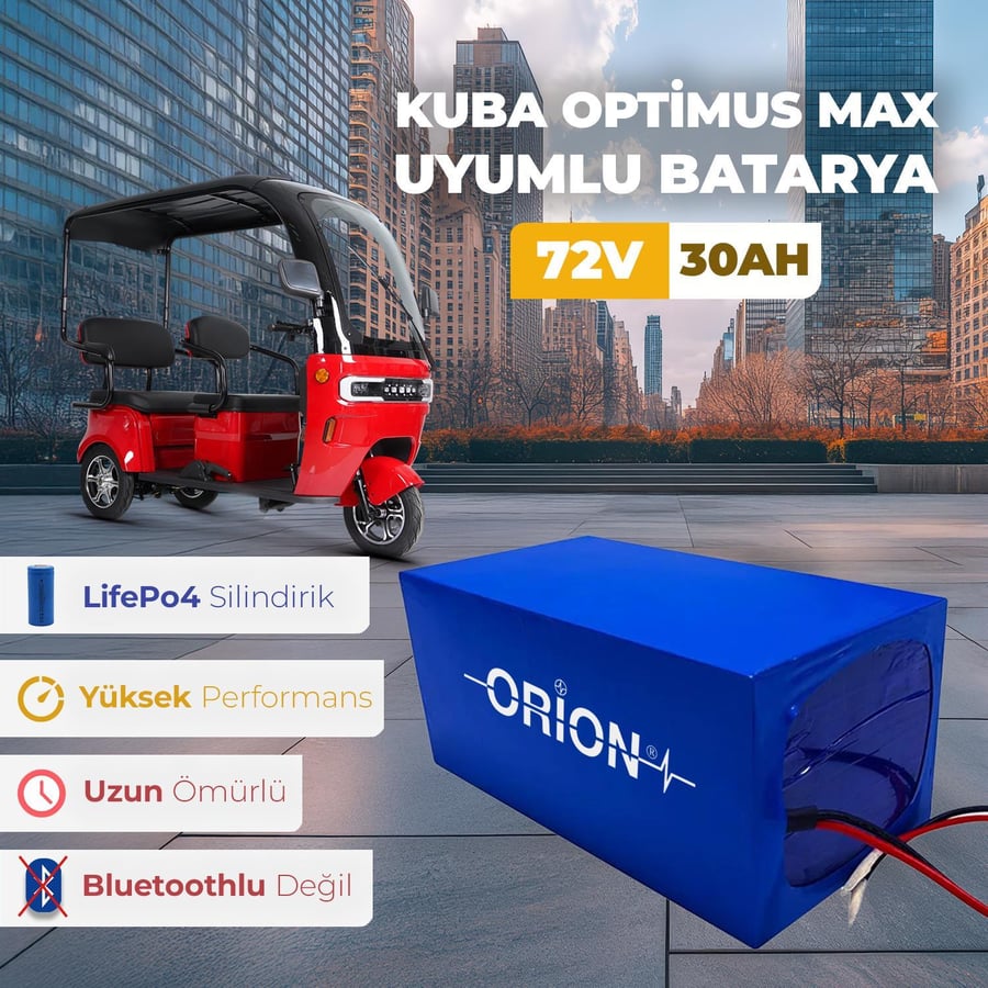 Orion KUBA OPTIMUS Uyumlu 72V 30Ah BMS Devreli LiFePO4 Batarya 