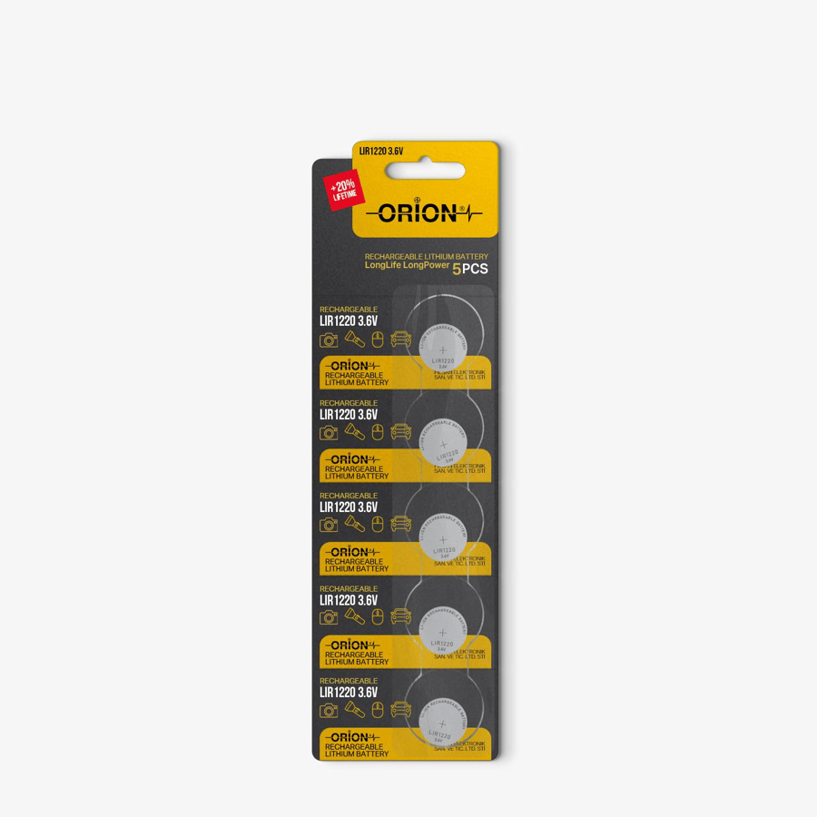Orion LIR1220 3.6V Lithium 5'li Paket Pil 