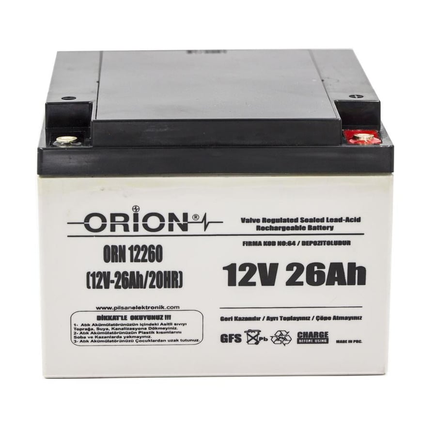 Orion ORN12260 12V 26Ah Kuru Bakımsız Akü 