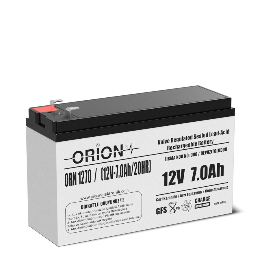 Orion ORN1270 12V 7Ah Kuru Bakımsız Akü 