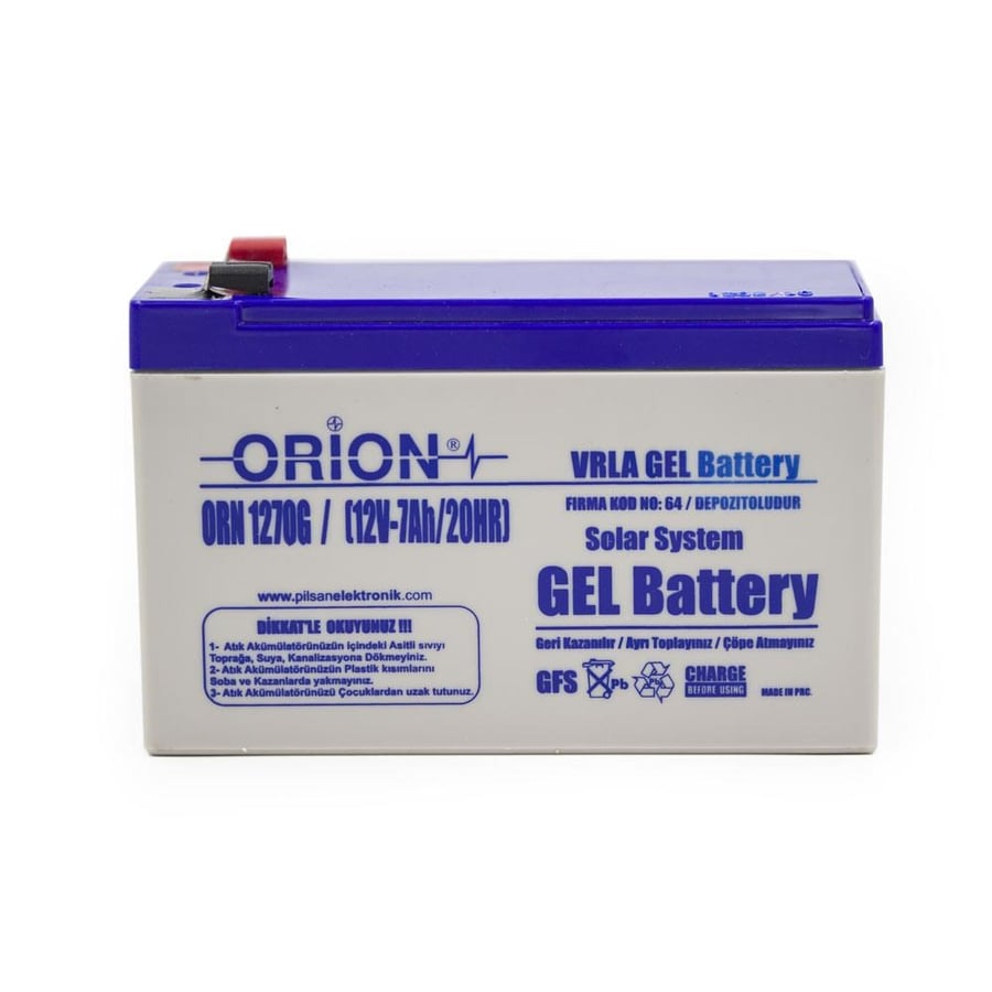 Orion ORN1270G 12V 7Ah Jel Bakımsız Akü 
