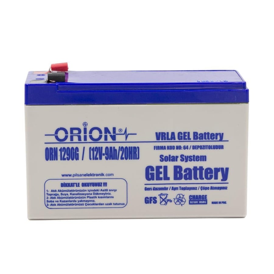 Orion ORN1290G 12V 9Ah Jel Bakımsız Akü 