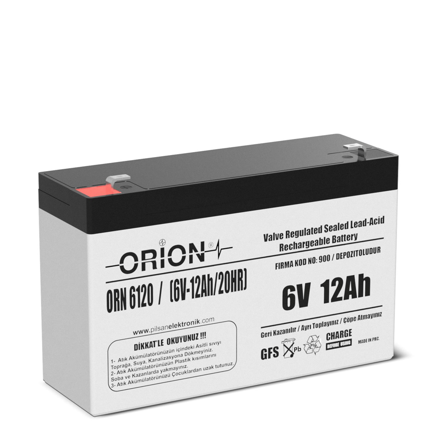 Orion ORN6120 6V 12Ah Kuru Bakımsız Akü 