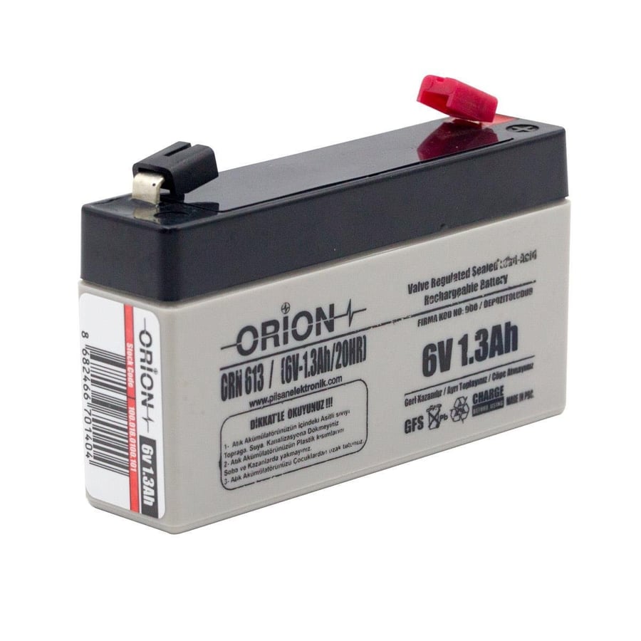 Orion ORN613 6V 1.3Ah Kuru Bakımsız Akü 