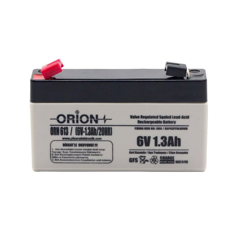 Orion ORN613 6V 1.3Ah Kuru Bakımsız Akü 
