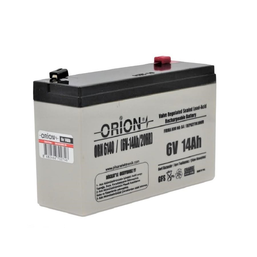 Orion ORN6140 6V 14Ah Kuru Bakımsız Akü 