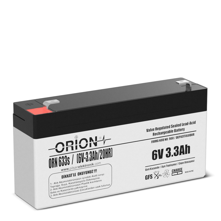 Orion ORN633S 6V 3.3Ah Kuru Bakımsız Akü 