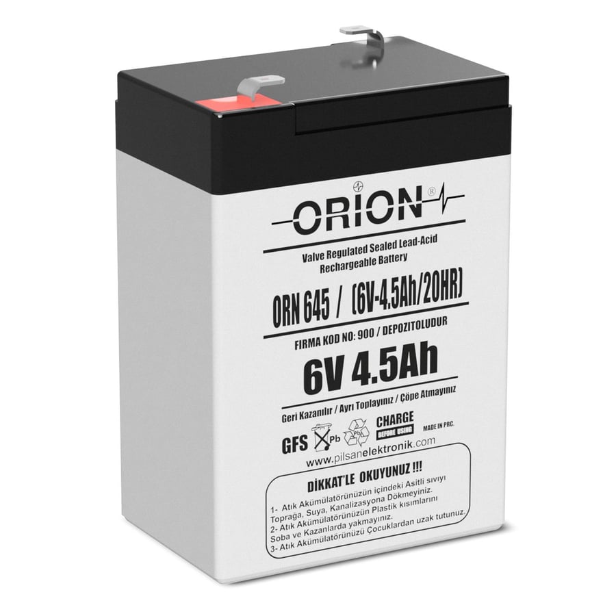 Orion ORN645 6V 4.5Ah Kuru Bakımsız Akü 