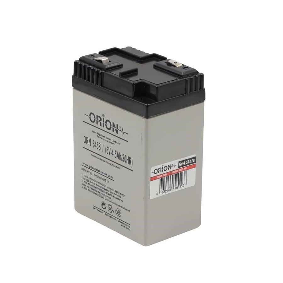 Orion ORN645S 6V 4.5Ah Kurşun Asit Akü - Geçmeli Tip