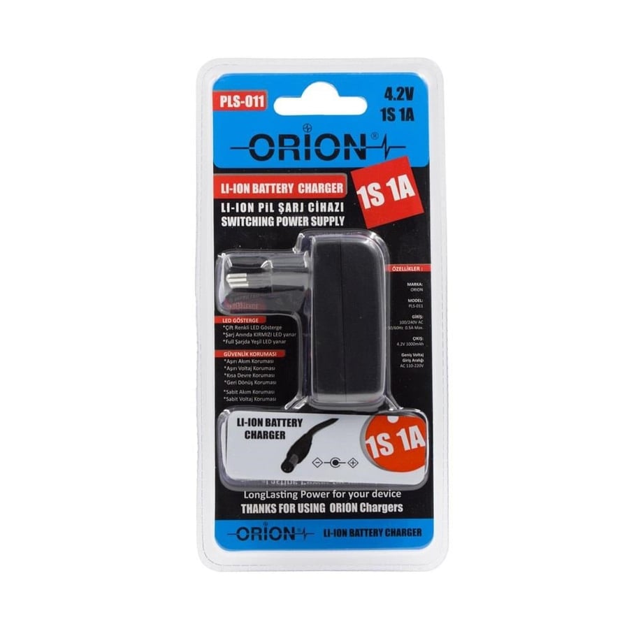 ORION PLS-011 4.2V 1S 1Amper Li-ion Pil Şarj Adaptörü