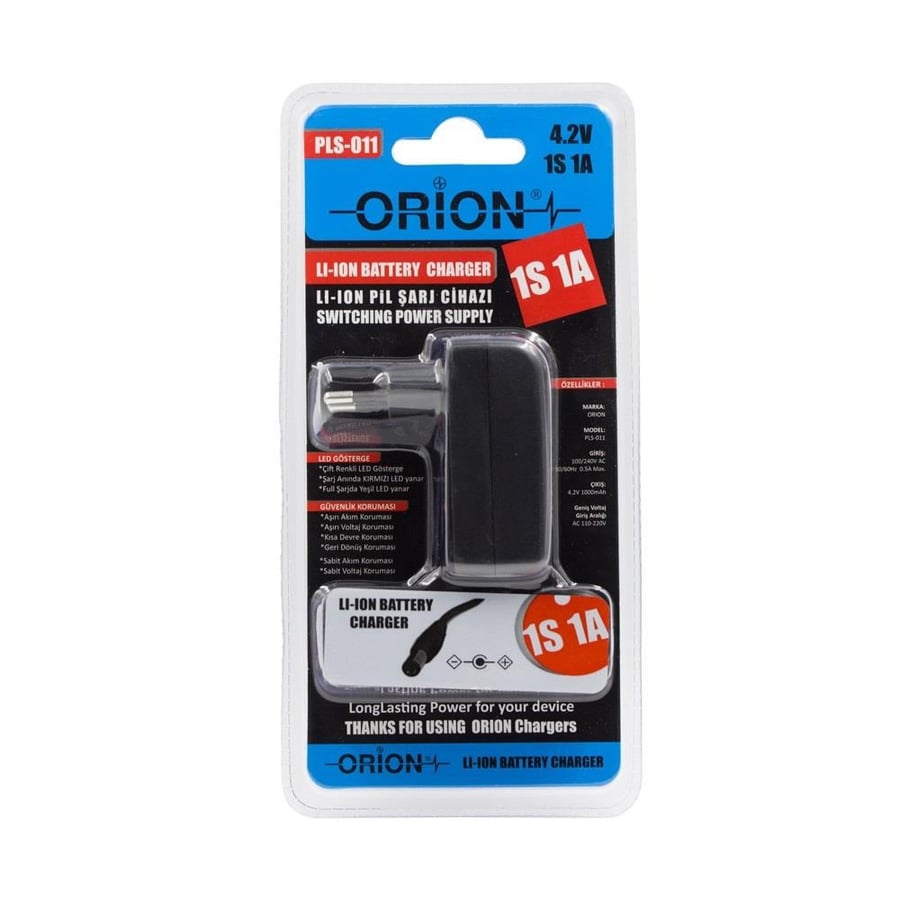 ORION PLS-011 4.2V 1S 1Amper Li-ion Pil Şarj Adaptörü