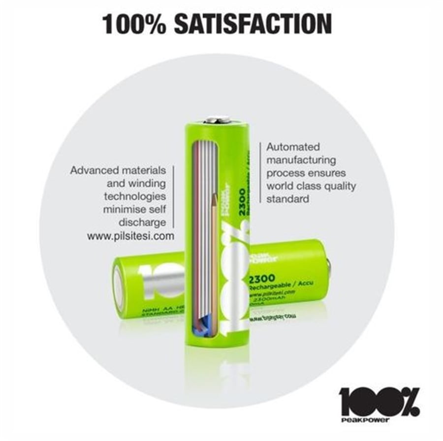 PEAKPOWER ŞARJLI AA  2300MAH 4'LÜ BL